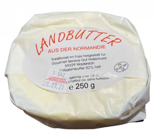 Französische Butter -Ungesalzen