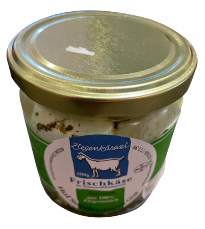 Ziegenfrischkäse in Öl
